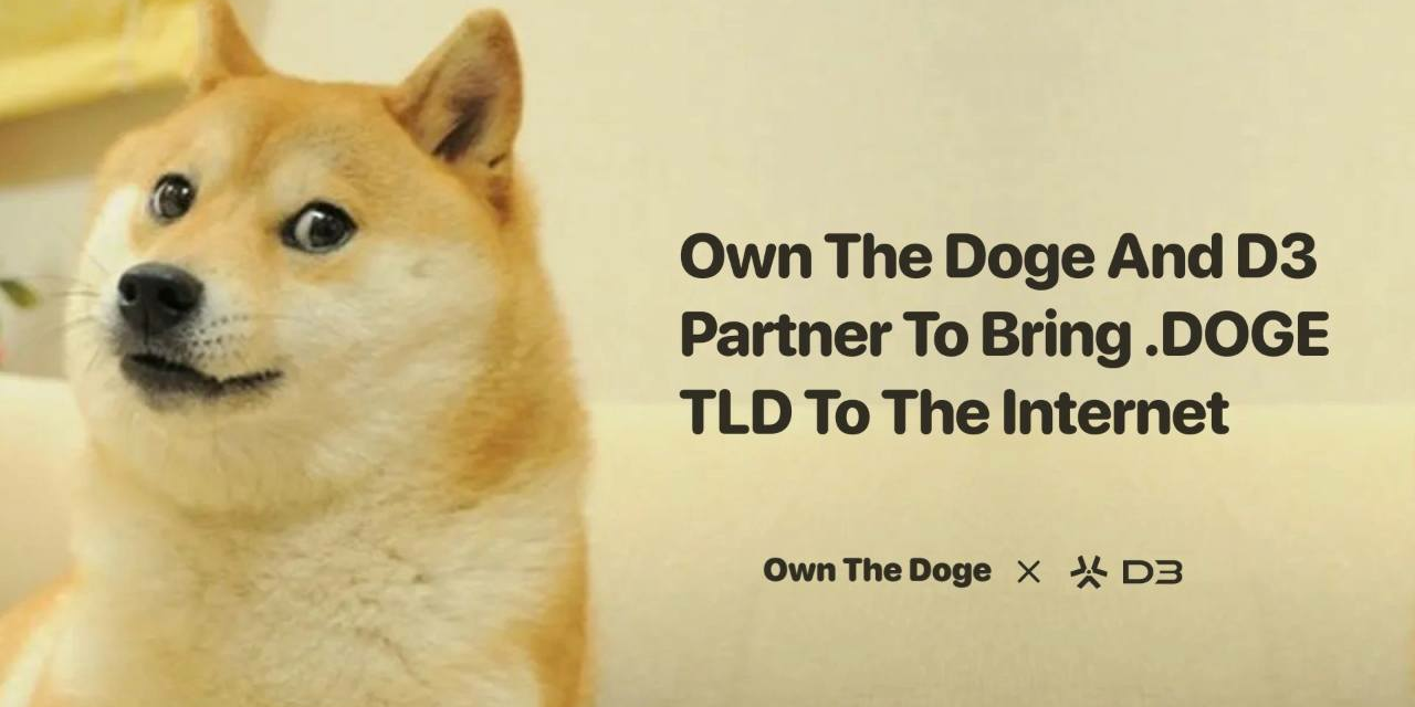 Own The Doge se asocia con D3 para solicitar el dominio de nivel superior .doge