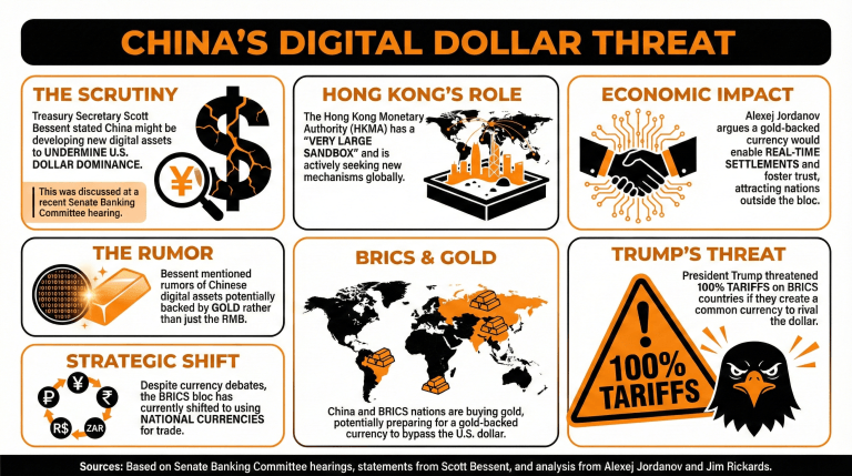 베센트, 중국의 금 기반 디지털 화폐 주도 금융 시스템에 대해 경고